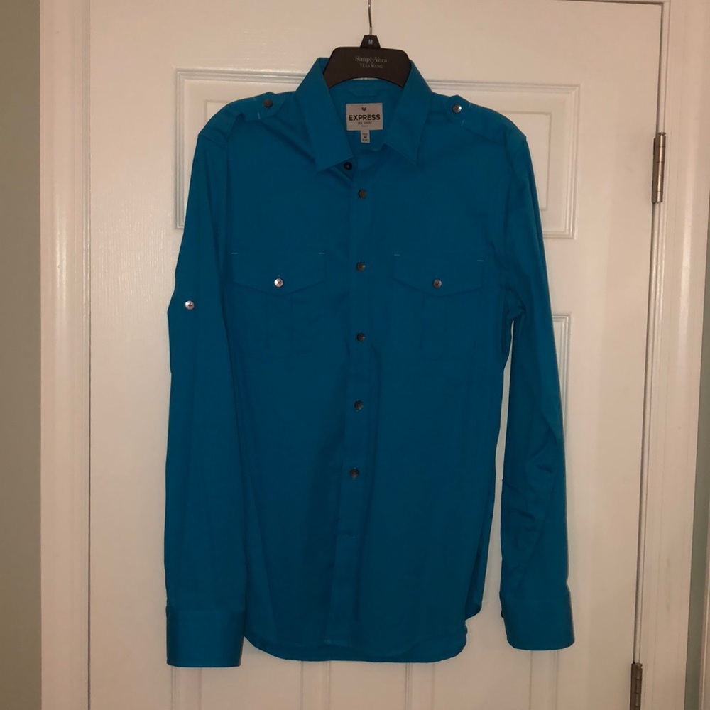 Express Men’s Teal Button Down Shirt